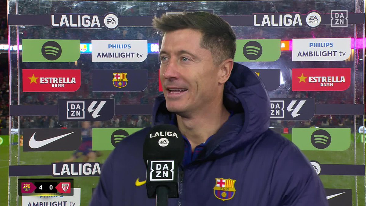 🗣️”Tengo 37 años, pero para mí también ha sido un día especial” Robert Lewandowski, tras convertirse en el primer goleador de la historia del nuevo Camp Nou #LALIGAenDAZN ⚽️