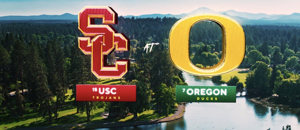 West coast football takes center stage today in a @BigTen showdown. No. 15 USC Football ✌️ takes on No. 7 Oregon Football with CFP implications on the line. 📺 3:30PM ET on CBS and Paramount+