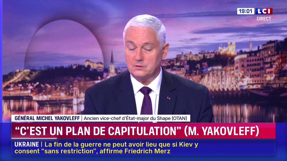 🗣️ "Le soi-disant plan de paix de Trump est un plan de capitulation. Il est inacceptable tant pour les Ukrainiens que pour les Européens. Il ne garantira en aucun cas la paix", explique La Punchline de Yakovleff sur LCI