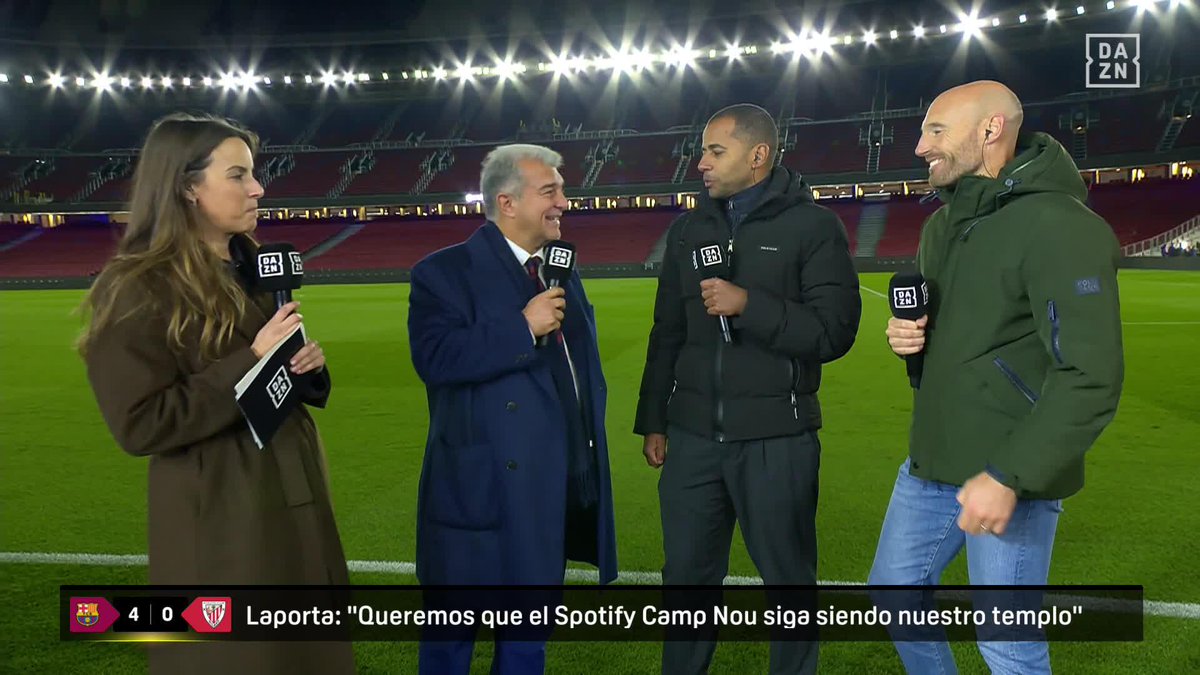 🗣️ “Flick me ha dicho que quiere verlo con 105.000 espectadores y le he dicho que lo verá, que está consolidado aquí” Joan Laporta, sobre lo que supondrá el nuevo Camp Nou #LALIGAenDAZN ⚽️