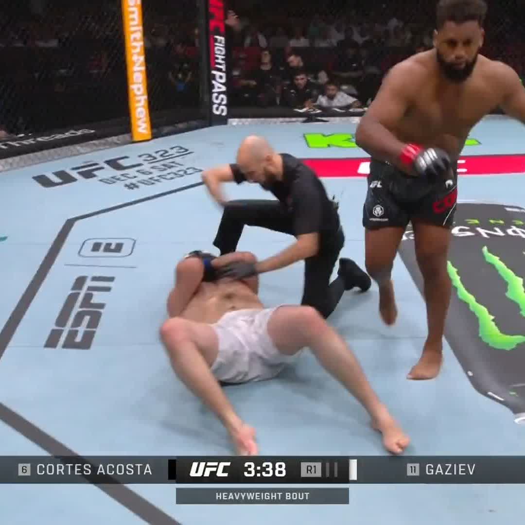 ON THREE DAYS' NOTICE 😱 🇩🇴 #UFCQatar Waldo Cortes Acosta KO's Shamil Gaziev in round one!