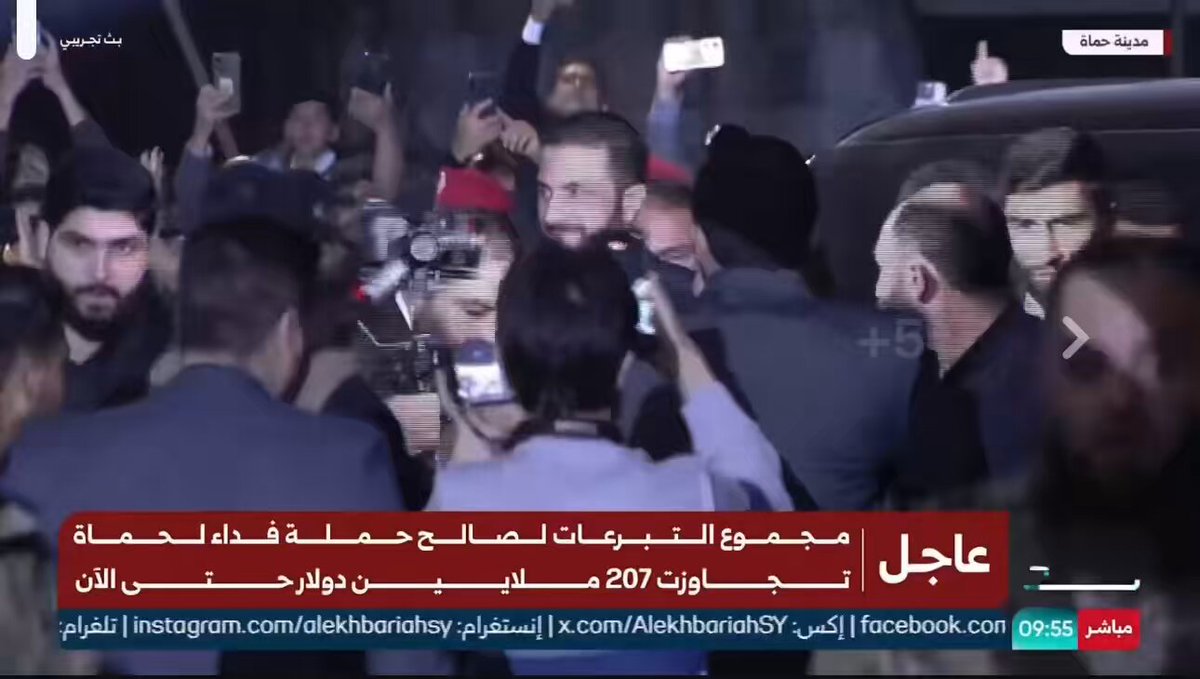 الرئيس أحمد الشرع يصل إلى مدينة حماة للمشاركة في فعاليات حملة "فداء لـ حماة".