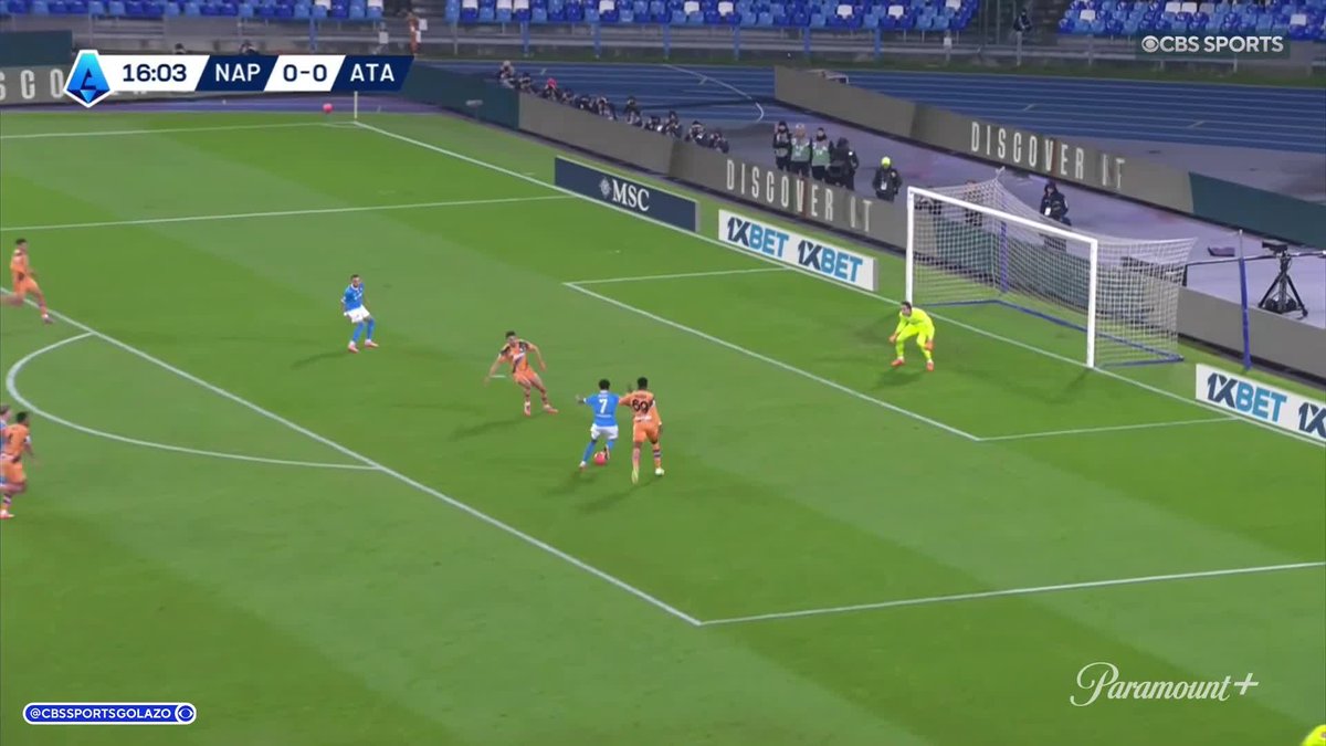 Super cool finish from David Neres 🥶 Napoli take the lead vs Atalanta ⚽