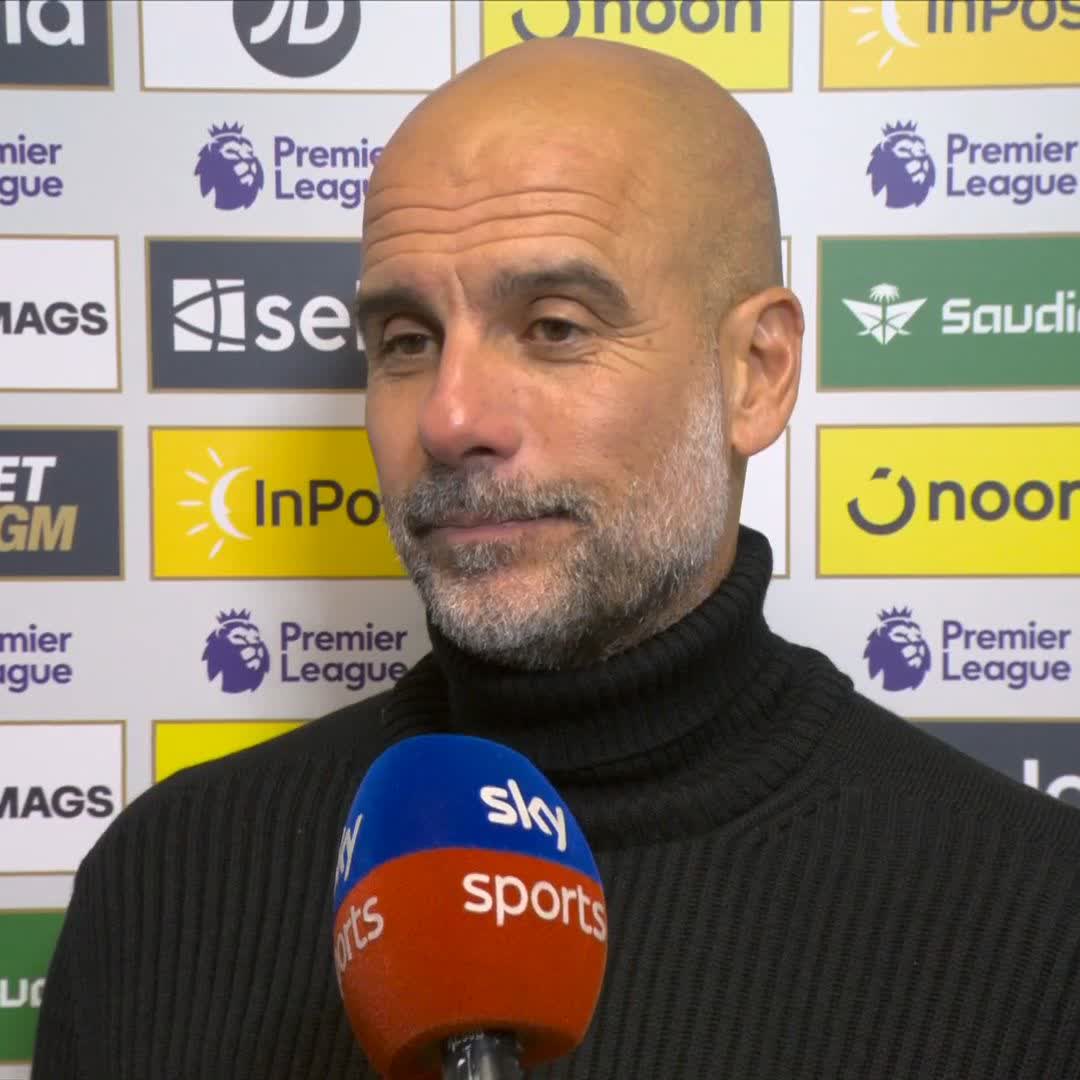"I said how good he is" Pep Guardiola on his dispute with Bruno Guimarães at the end of the game ⤵️