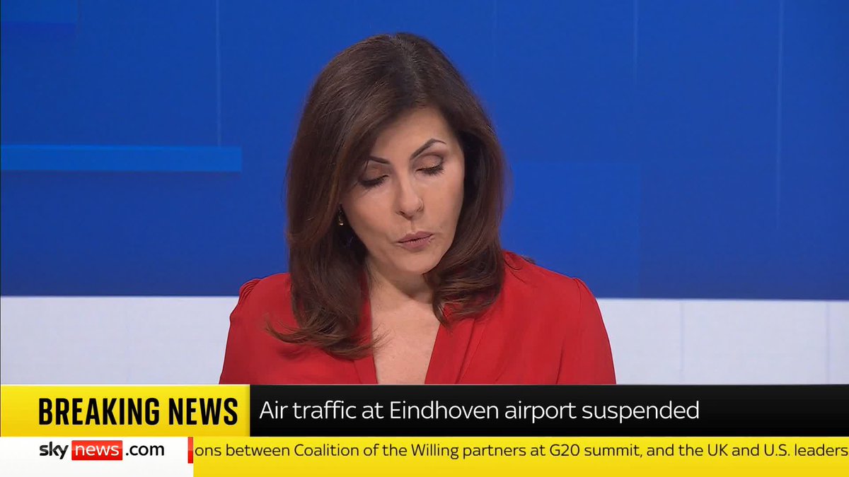 BREAKING: Air traffic at Eindhoven airport has been suspended due to multiple drone sightings, according to the Dutch defence minister. 📺Sky 501 and YouTube