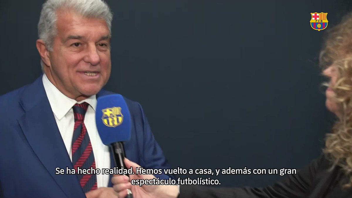 🎙️ Joan Laporta Estruch: "𝗛𝗲𝗺𝗼𝘀 𝘃𝘂𝗲𝗹𝘁𝗼 𝗮 𝗰𝗮𝘀𝗮 𝗰𝗼𝗻 𝘂𝗻 𝗴𝗿𝗮𝗻 𝗲𝘀𝗽𝗲𝗰𝘁𝗮́𝗰𝘂𝗹𝗼"