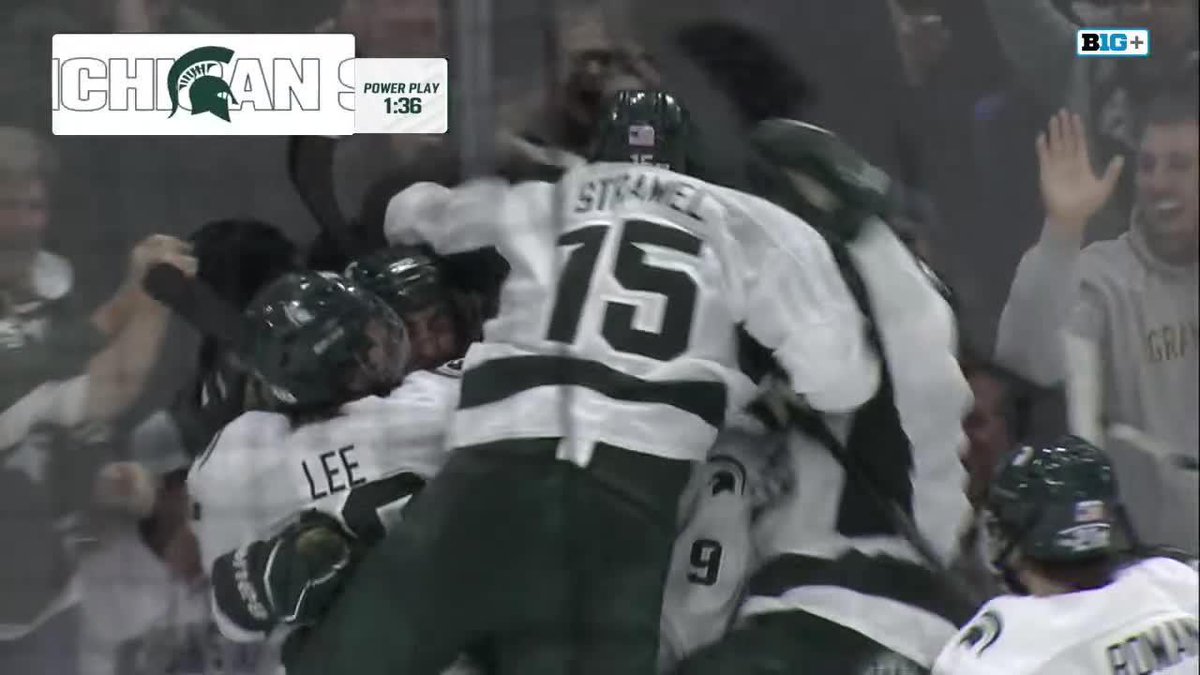 Porter Martone ties the game for No. 1 Michigan State Hockey in the last minute against No. 7 Wisconsin 👀