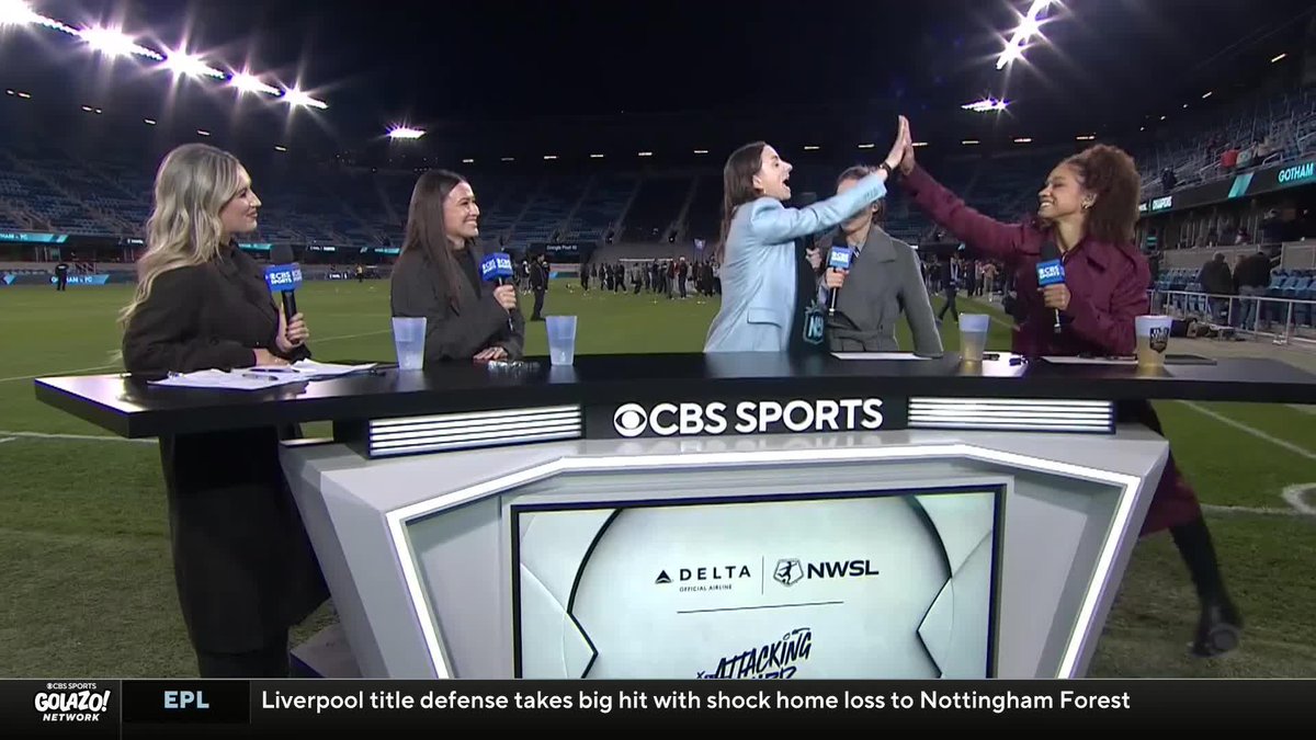SHE’S NOT A REGULAR OWNER, SHE’S A COOL OWNER 🗣️ Carolyn Tisch Blodgett joins the NWSL Championship post-match show in style 😎