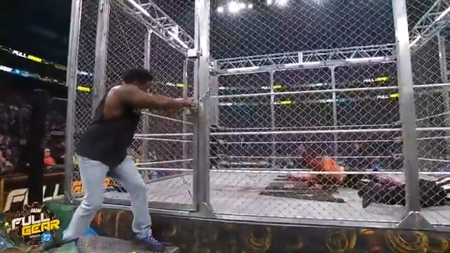 .@TRUEWILLIEHOBBS JUST RIPPED THE LOCK OFF OF THE CAGE! Watch #AEWFullGear on HBO Max PPV