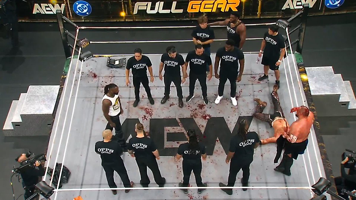.@SwerveConfident is DISMANTLING The Opps Dojo! Watch #AEWFullGear on HBO Max PPV
