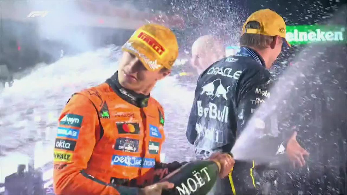 A podium celebration fit for Las Vegas 🍾