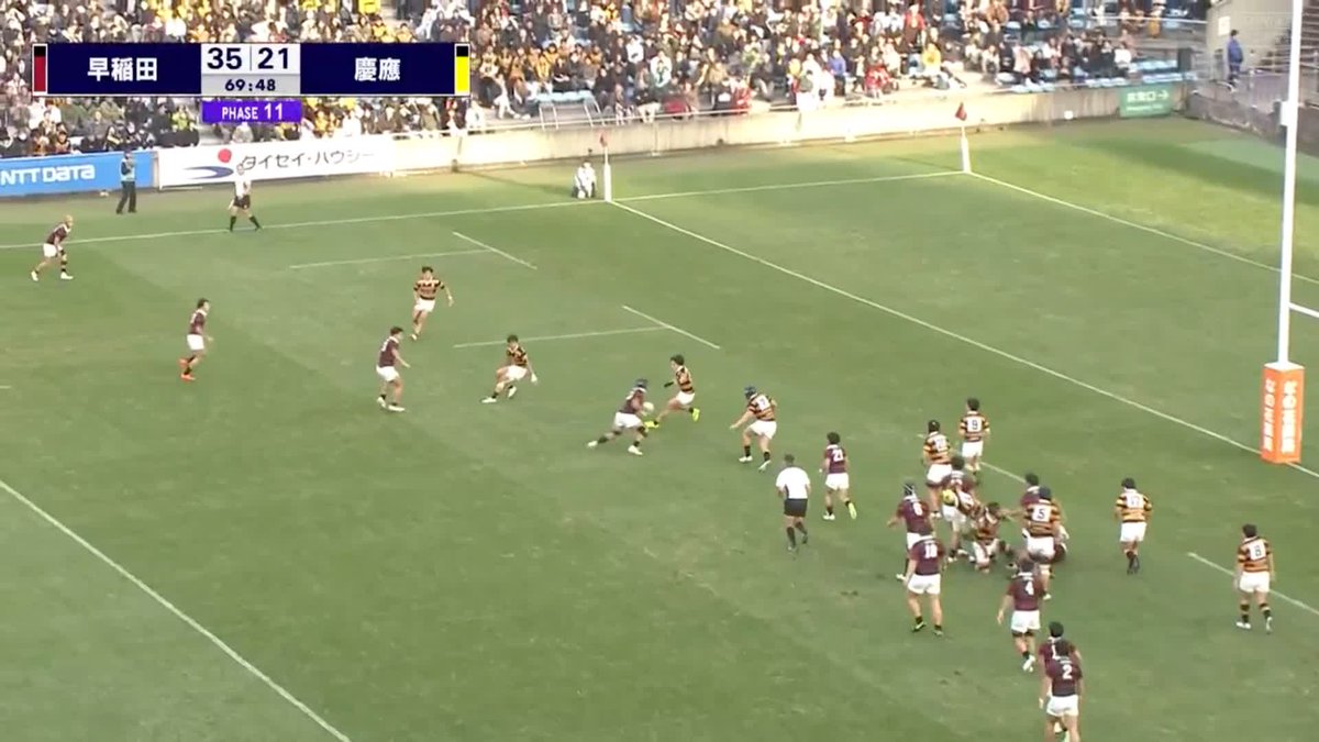 / 強気の1年生SH👀 \ 早稲田大学 川端隆馬選手が自分で持ち込みトライを決める⚡️ 🏉関東大学対抗戦2025 早稲田大学 vs. 慶應義塾大学 📺J SPORTS オンデマンドで配信中