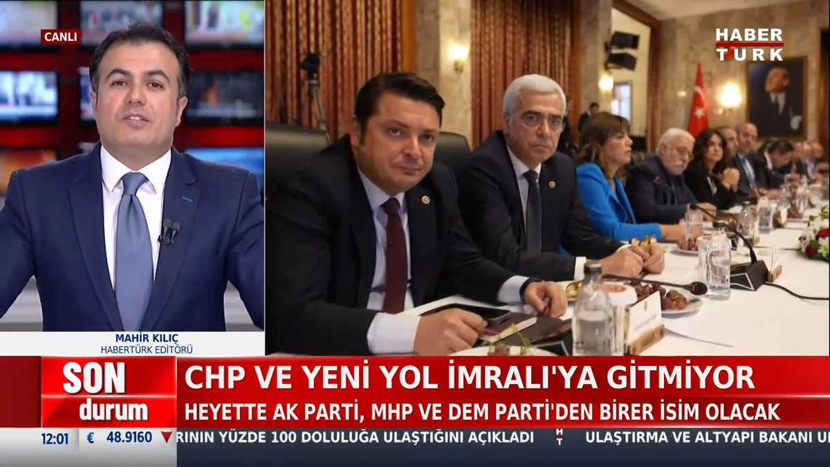 CHP ve Yeni Yol İmralı'ya gitmiyor. "İmralı ziyaretinin salı veya çarşamba günü gerçekleşmesi bekleniyor."