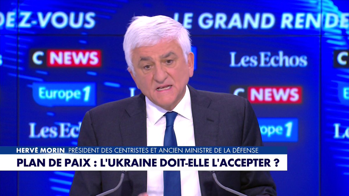 Ukraine : «Le plan de paix est inacceptable pour les Européens», dénonce Hervé Morin dans #LeGrandRDV