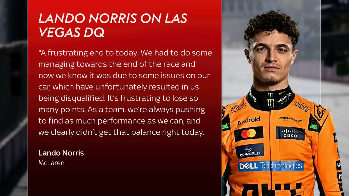 Lando Norris & Oscar Piastri have issued statements in response to their disqualifications from the Las Vegas GP 🗣️