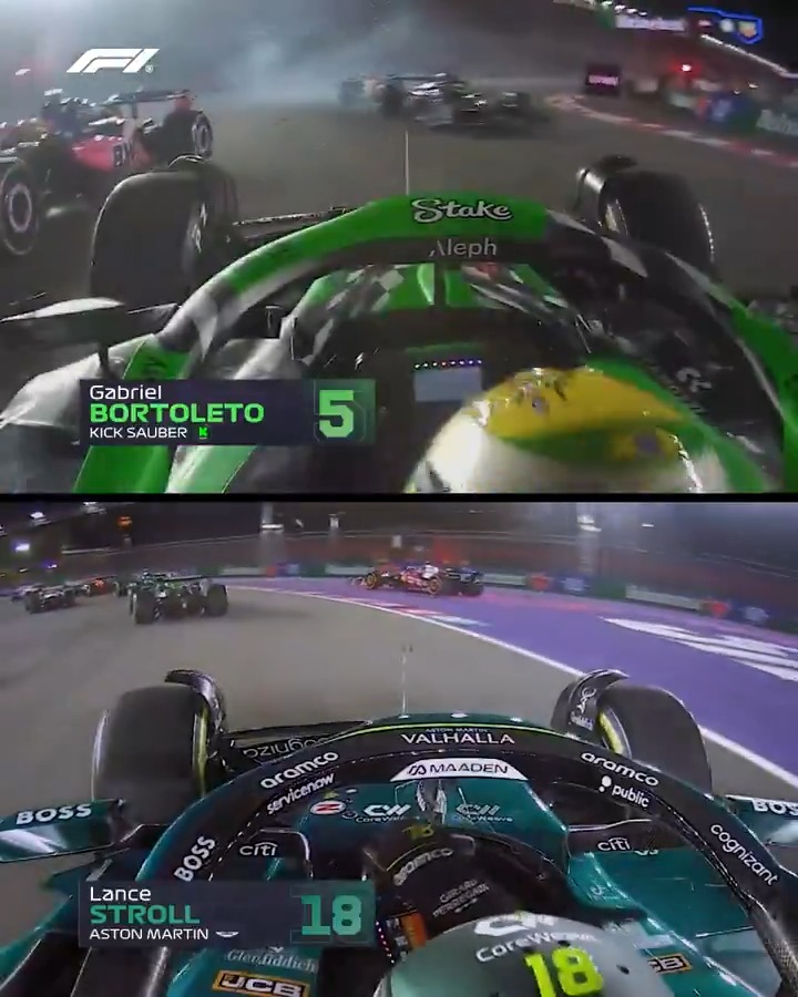 Onboard with the drivers involved in the chaos at the start 💥😮 #F1 #LasVegasGP