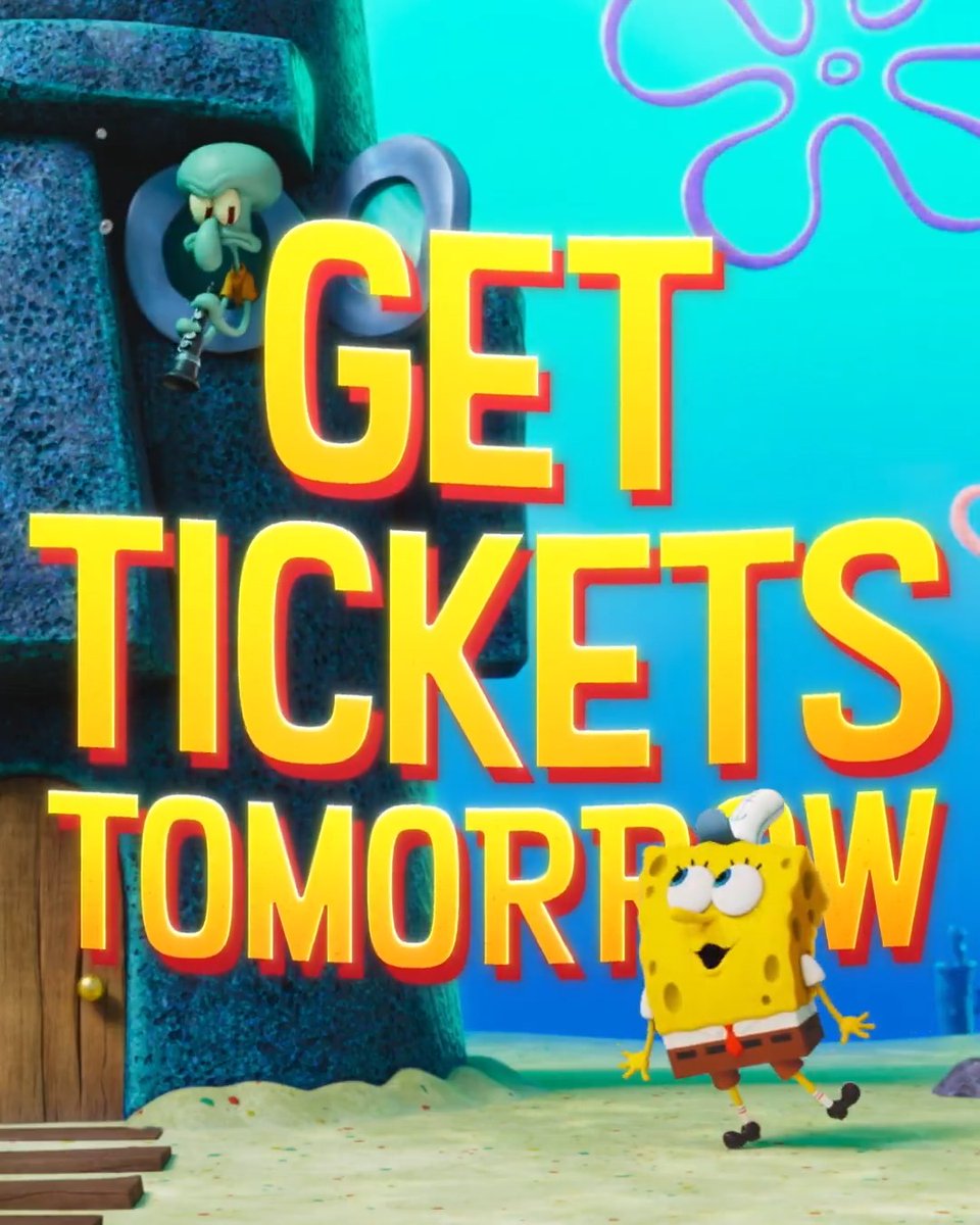 The BIG GUY has BIG NEWS. 🧽 Tickets for The #SpongeBobMovie: Search for SquarePants are on sale TOMORROW.