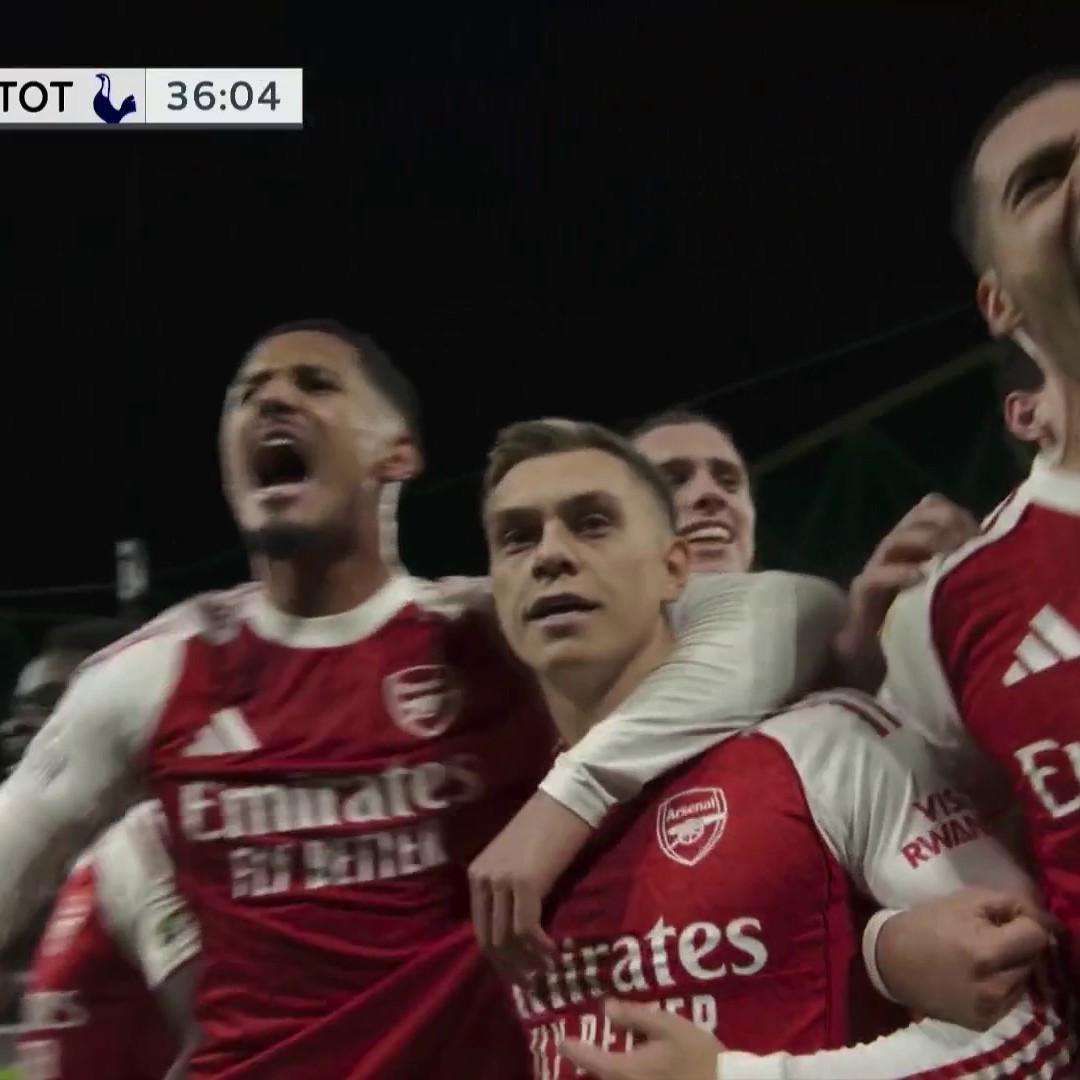 LEANDRO TROSSARD GIVES ARSENAL THE LEAD OVER SPURS. 🔴⚪️