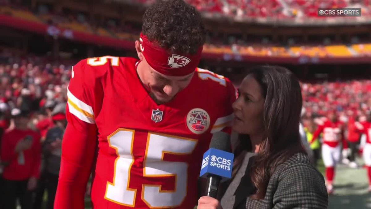 Patrick Mahomes with our Tracy Wolfson just before kickoff