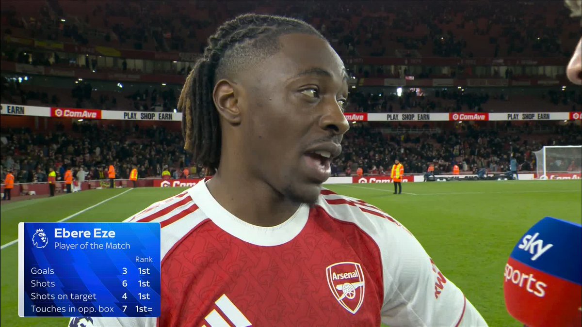 "That was the prayer today, a hat-trick and God gave it to me" 🙏 Ebere Eze reacts after scoring a hat-trick in the North London derby!