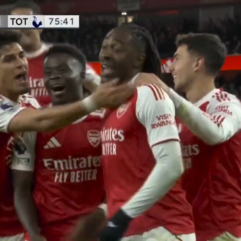 Arsenal's newest legend. 👏 Ebere Eze has scored the first North London derby hat trick in 47 YEARS.