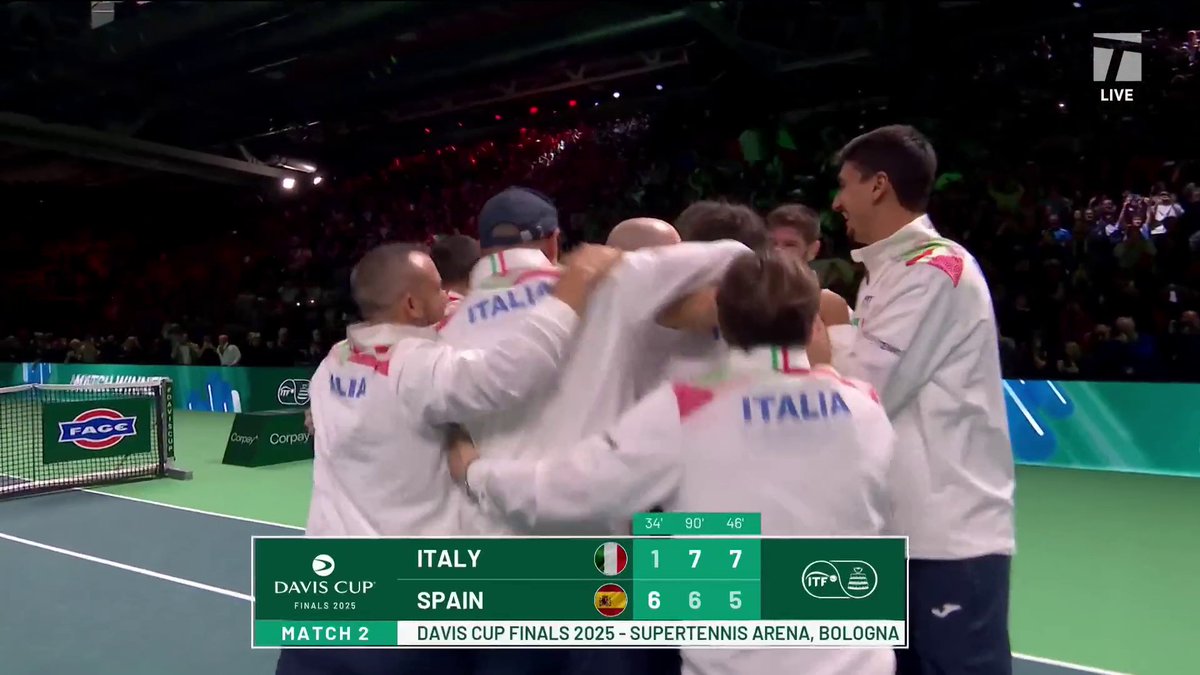 ITALY WITH THE HAT TRICK 🇮🇹🎩🔥 #DavisCup