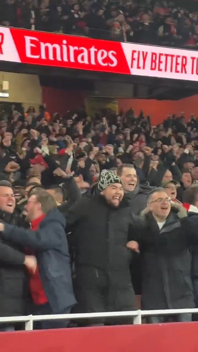 ABSOLUTE. SCENES. Pure joy for Arsenal fans in their dominant derby win.