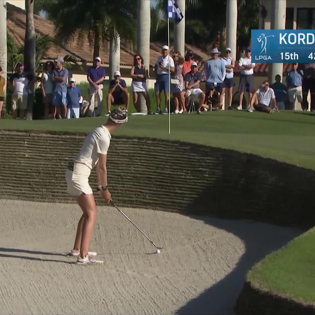 Nelly Korda with another solid bunker shot 🙌 Final round coverage is live on NBC