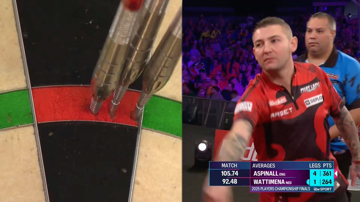 TEN-DARTER 🔟 Simply superb darts from Nathan Aspinall, who breaks with a 10-dart leg to race into a 5-1 lead! 📺 #PCFinals | SF