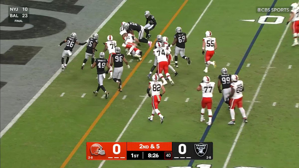 Quinshon Judkins takes the snap to the house!