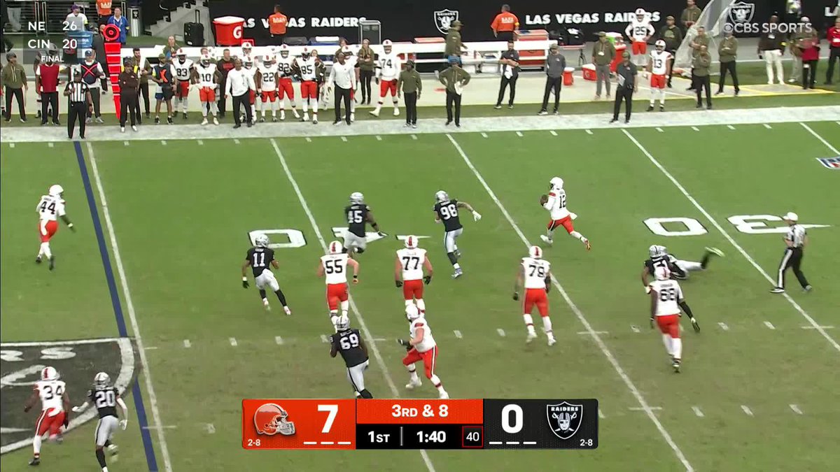 SHEDEUR SANDERS WITH A DART BROWNS ARE INSIDE THE 1