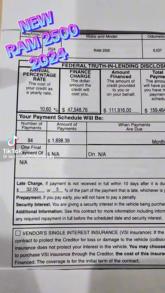 🚨 HE GOT A TRUCK - THE BANK TURNED IT INTO A 42.5% MARKUP SCAM A man finances a $111,916 used Dodge Ram with payments of $1,898 a month for 84 months and ends up owing $159,464 total. A 42.5% markup just because he needed financing and the system knows it can get away with it. The dealership wins. The bank wins. The lender wins. The customer gets bled dry for $47,548. This is the kind of scam that would be illegal anywhere else except the American finance system. Who do you think this system is actually built for?
