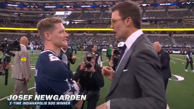 🤝 Tom Brady and NTT INDYCAR SERIES driver Josef Newgarden caught before today's Cowboys game. Looking forward to Josef being back in March for NTT INDYCAR SERIESOnFOX in Arlington!