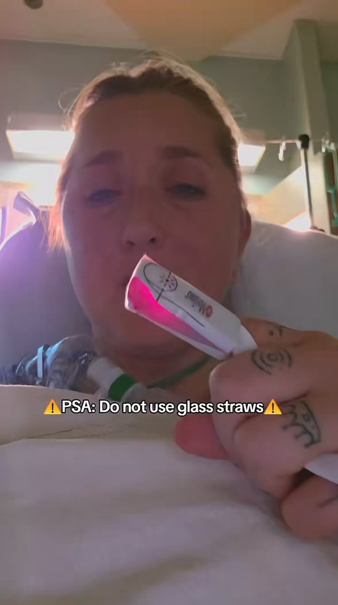 Woman who sells glass straws says never to use them now that a piece broke off from one she was using and she swallowed it. She went to the hospital and they saw it had entered her intestine. So now she has to monitor the situation down below. Yikes. (_colorful__chaos_ on TT)