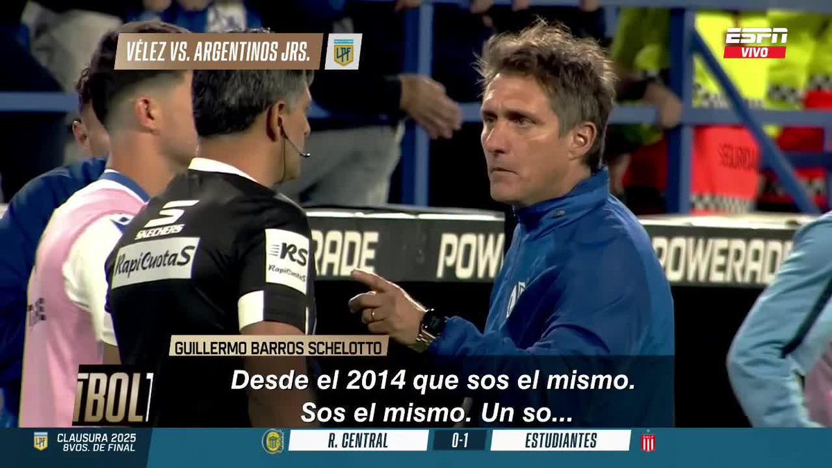 “DESDE EL 2014 QUE SOS EL MISMO, UN SORETE”. Guillermo Barros Schelotto a Yamil Bonfá, juez de línea en Vélez-Argentinos. 😳🗣️