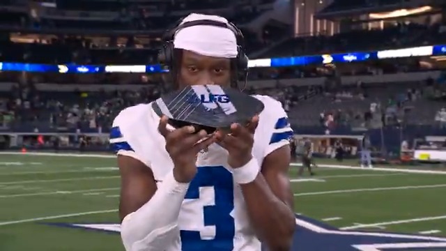 "When Marshawn passed away, it really brought everyone on the team closer to brotherhood." Dallas Cowboys WR George Pickens (George Pickens # GP3) talked about the emotions of today's win over the Eagles after being named Tom Brady's #LFG Player of the Game