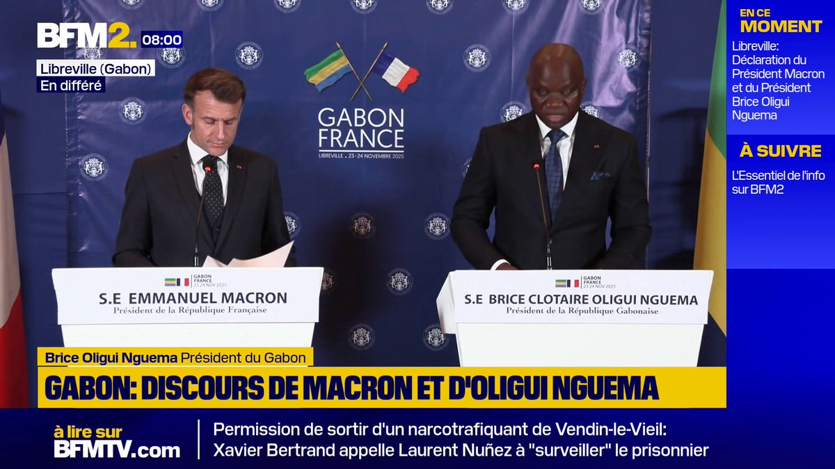 💬 "Mon gouvernement a hérité d'une dette abyssale, fruit d'une gestion irresponsable et opaque, orchestrée par Ali Bongo Ondimba" Brice Oligui Nguema, président du Gabon, demande que "les avoirs détournés soient restitués au peuple gabonais" #BFM2