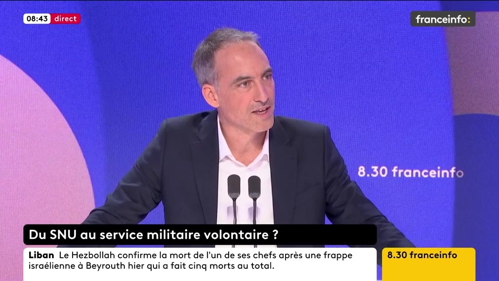 🔴 Du SNU au service militaire volontaire ? ➡️ "Je suis pour, mais je dis qu'il faut aller plus loin et proposer un service universel et obligatoire, qui ne sera pas nécessairement militaire, mais qui peut aussi être civique", dit Raphaël Glucksmann