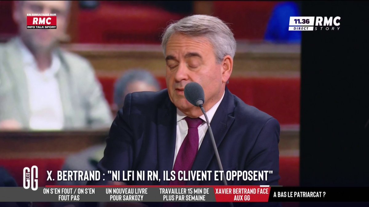 🎙️ Xavier Bertrand : "Je combats LFI et le RN de la même façon. Je suis justement candidat pour éviter un second tour Mélenchon/Bardella." #GGRMC