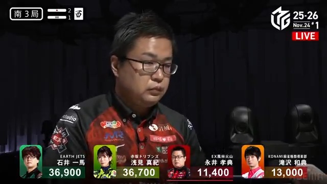 #Mリーグ 2025-26試合ダイジェスト📹 南3局1本場 #永井孝典 選手の親満貫ツモ! 現在個人首位の永井選手 一馬選手、浅見選手を追い上げた親番 🀅暗刻赤1の手牌で🀝🀠待ちの先制リーチ! 山に6枚残りであっさり🀝ツモ! 4000オールで大きく詰め寄る! 👇動画タップで今すぐ無料視聴