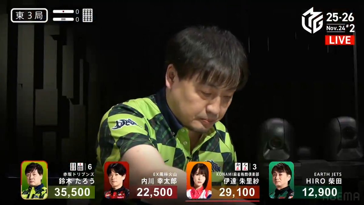 #Mリーグ 2025-26試合ダイジェスト📹 東3局 #鈴木たろう 選手の跳満ツモ！ 僅か3巡でたろう選手が一盃口ドラ1赤1のカン🀖聴牌！ 赤🀔を引き入れ🀓🀖に待ち変えしてリーチ！ 伊達選手も聴牌を入れるがたろう選手がツモアガリ！ 3000・6000の大きな追加点を決める！ 👇動画タップで今すぐ無料視聴