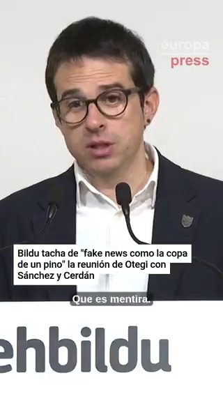 Bildu tacha de "fake news como la copa de un pino" la reunión de Otegi con Sánchez y Cerdán en un caserío para pactar su investidura: "Esa es la estrategia de la extrema derecha. PP-Vox es el mismo bloque"