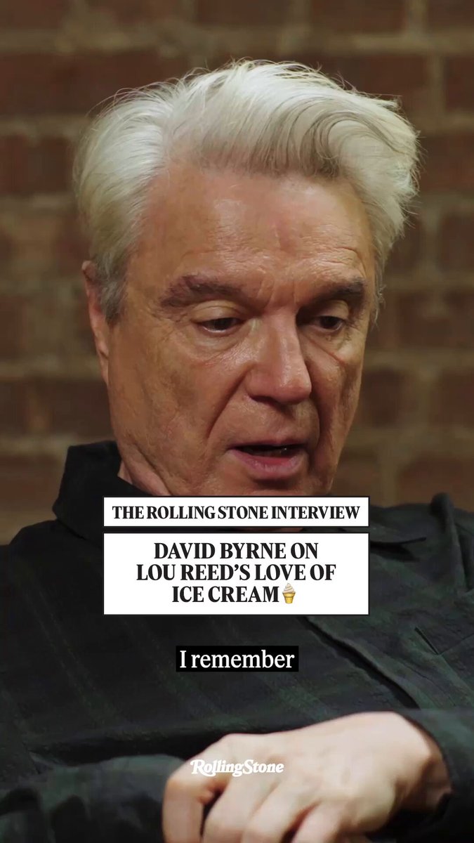 One thing David Byrne remembers about Lou Reed: that man could eat some ice cream. 🍦 "I think he went through like two of those quart containers of Häagen-Dazs ice cream in one sitting."