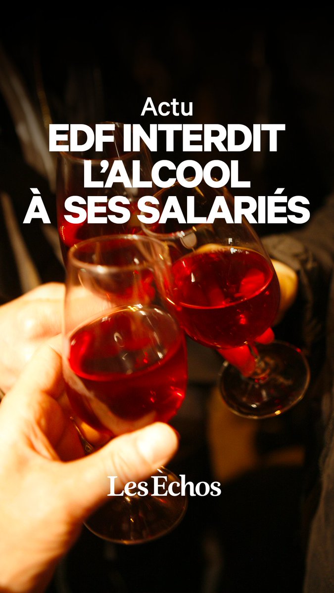 🥂 Pourquoi #EDF interdit la consommation d’alcool à ses salariés ? 🗓️ À partir de janvier, les salariés d'EDF n’auront plus le droit de consommer d’alcool au travail, ni lors d’événements organisés par leur employeur. Fini également, les notes de frais comportant de l’alcool.