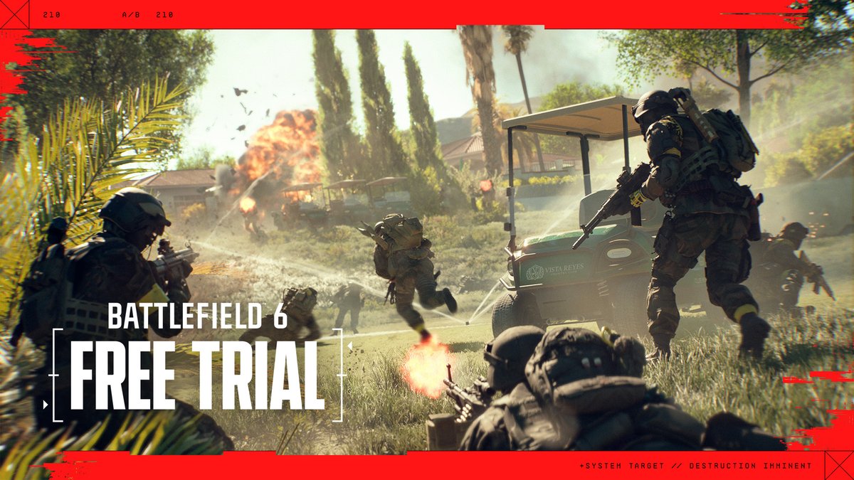 4 modes. 3 maps. 1 free week of #Battlefield6 🫡 From tomorrow to Dec. 2, download, squad up, and make your mark.
