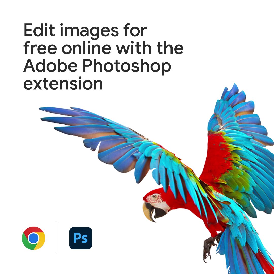 Easily edit and create with Photoshop streamlined for your browser. Add the Adobe Photoshop extension on Chrome and get 12 months free access to Photoshop web. Download now: