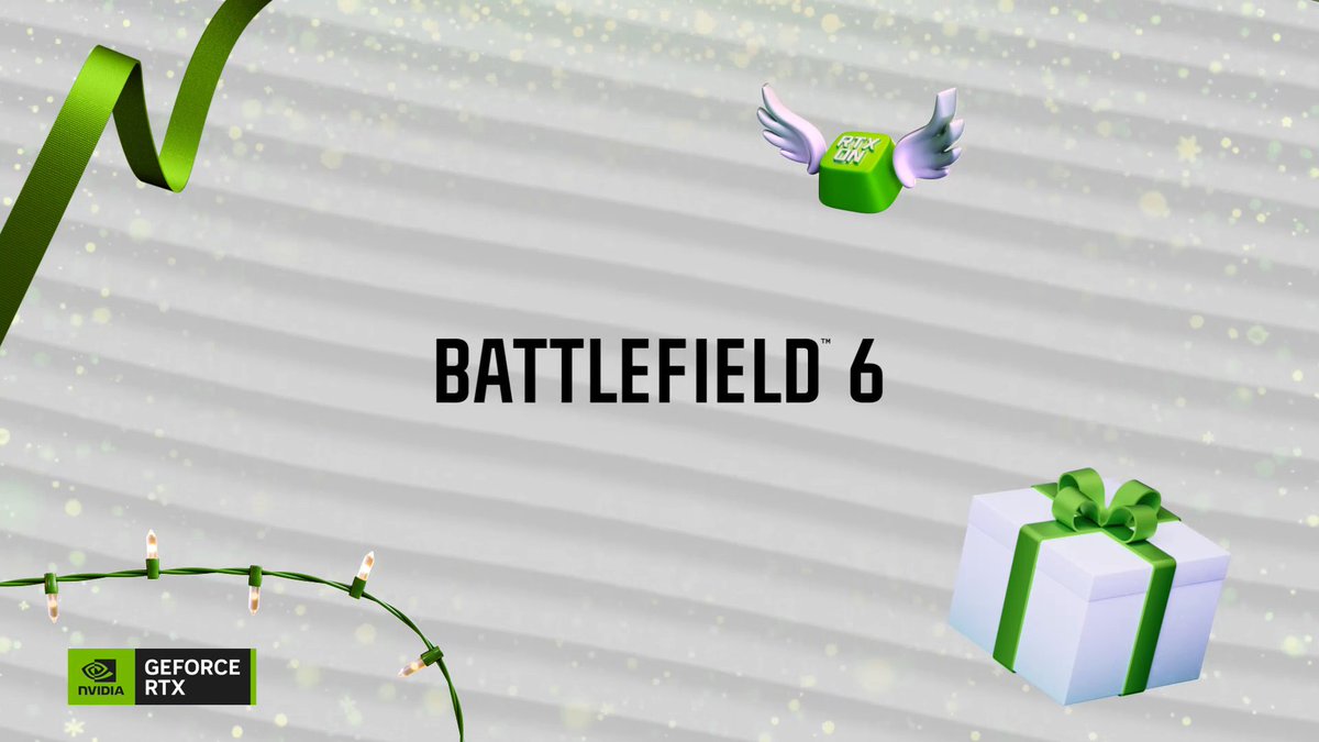 ❄️ #GeForceSeason of Games ❄️ We’re celebrating the holidays by spotlighting the hottest RTX titles of the season. Battlefield 6 is up this week and begins with a new REDSEC gameplay trailer + more coming: 🟢 GeForce Reward 🟢 GPU Giveaway 🟢 RTX Play Live! 🟢 Steam Cash Drops
