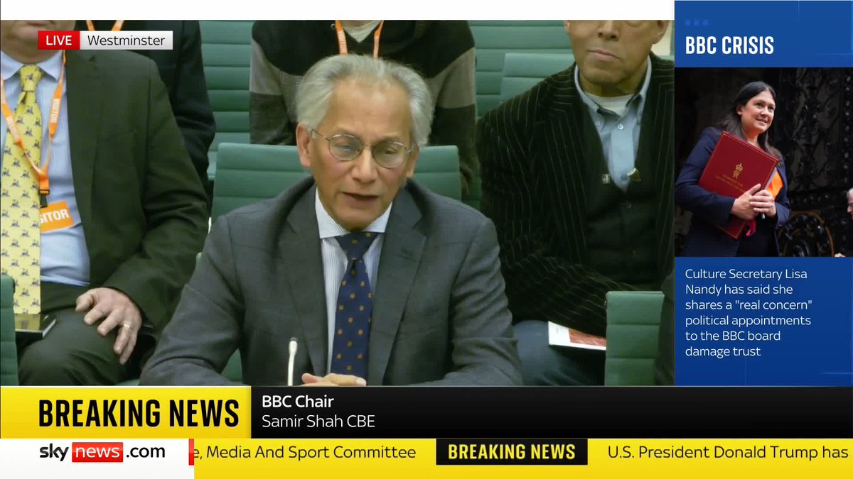 BBC Chair Samir Shah starts by apologising to people who "believe in the BBC and care for it", as well as licence fee payers and the thousands of dedicated staff. He says he "regrets the mistakes that have been made". 📺 Sky 501 and Youtube