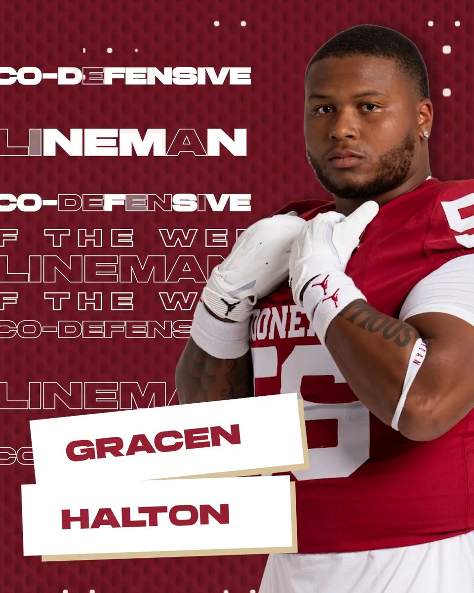 🏈 SEC Co-Defensive Lineman of the Week | WK 13 ☝️ Gracen Halton, Oklahoma Football #SECFB | presented by Allstate