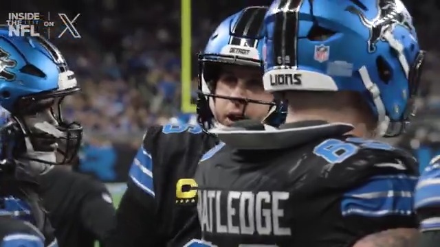 "Dig the **** in, no one's coming to save us." Jared Goff challenged his teammates to make a play. Jahmyr Gibbs did just that. Inside the NFL Mic'd Up Week 12 on X